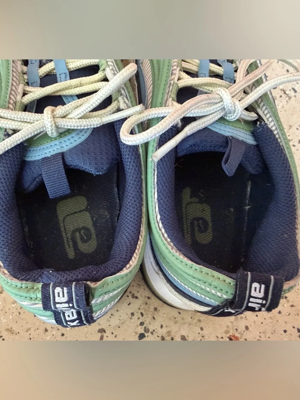 2008 Nike Air Max 97 Womens Size 8.5 green blue grey color sneaker shoes‎